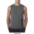Mens Yoga Shirt Black 7 Chakras Bottom Print Sleeveless Tee T-Shirt