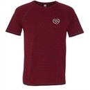 Mens Yoga Shirt OM Heart Pocket Print Tri Blend Tee T-Shirt