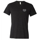 Mens Yoga Shirt OM Heart Pocket Print Tri Blend V-neck Tee T-Shirt