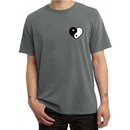 Mens Yoga Shirt Yin Yang Heart Pocket Print Pigment Dyed Tee T-Shirt