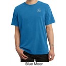 Mens Yoga T-shirt Aum Hindu Patch Pocket Print Pigment Dyed Tee Shirt