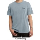Mens Yoga T-shirt Yoga Logo Pocket Print Adult Pigment Dyed Tee Shirt