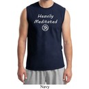 Mens Yoga Tee Heavily Meditated with OM Muscle Shirt