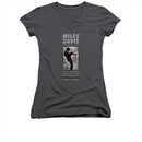 Miles Davis Shirt Juniors V Neck Silhouette Charcoal T-Shirt