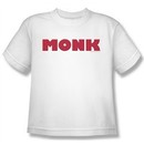 Monk Shirt Kids Logo White Youth Tee T-Shirt