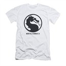 Mortal Kombat Shirt Slim Fit Black Dragon Logo White T-Shirt