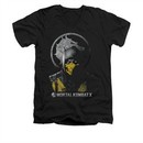Mortal Kombat Shirt Slim Fit V-Neck Scorpion Black T-Shirt