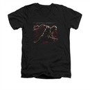 Mortal Kombat Shirt Slim Fit V-Neck Scorpion Lunge Black T-Shirt