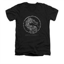 Mortal Kombat Shirt Slim Fit V-Neck Stone Logo Black T-Shirt