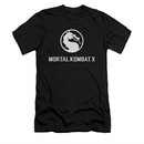 Mortal Kombat Shirt Slim Fit White Dragon Logo Black T-Shirt
