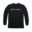Mortal Kombat Shirt White Logo Long Sleeve Black Tee T-Shirt