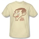 Mr. Bean Shirt Cartoon Head Adult Cream Tee T-Shirt