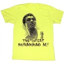 Muhammad Ali T-shirt Ali the Great Adult Yellow Tee Shirt
