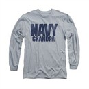 Navy Shirt Navy Grandpa Long Sleeve Athletic Heather Tee T-Shirt