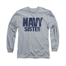 Navy Shirt Navy Sister Long Sleeve Athletic Heather Tee T-Shirt