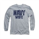 Navy Shirt Navy Wife Long Sleeve Athletic Heather Tee T-Shirt