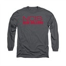 NCIS New Orleans Shirt Red Logo Long Sleeve Charcoal Tee T-Shirt