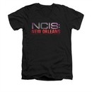 NCIS New Orleans Shirt Slim Fit V-Neck Neon Sign Black T-Shirt