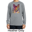 Neon Abyssinian Cat Kids Dry Wicking Long Sleeve Shirt