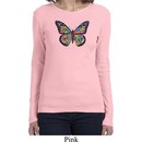 Neon Butterfly Ladies Long Sleeve Shirt