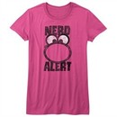 Nerds Candy Shirt Juniors Big Face Alert Hot Pink T-Shirt