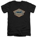 Night Ranger Slim Fit V-Neck Shirt Logo Black T-Shirt