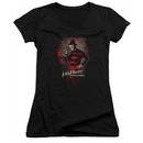 Nightmare On Elm Street Juniors V Neck Shirt Springwood Slasher Black T-Shirt