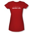 Old School Shirt Juniors Speaker City Logo Red Tee T-Shirt