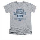 Old School Shirt Slim Fit V Neck Property Of Harrison Athletic Heather Tee T-Shirt