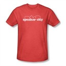 Old School Shirt Speaker City Logo Adult Heather Red Tee T-Shirt