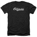 Oldsmobile Shirt Cursive Logo  Heather Black T-Shirt