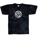 Yoga Shirt OM Aum Meditation Sports Swirl Tie Dye Black T-shirt