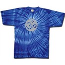 Yoga Shirt OM Aum Meditation Sports Swirl Tie Dye Blue Tee
