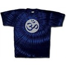 Yoga Shirt OM Aum Meditation Sports Swirl Tie Dye Navy T-shirt