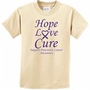 Pancreatic Cancer Hope Love Cure Kids T-shirt