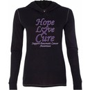 Pancreatic Cancer Hope Love Cure Ladies Tri Blend Hoodie