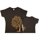 PEACE TREE Juniors Size Fitted Girly Brown T-shirt