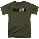 Platoon Shirt Logo Military Green Tee T-Shirt