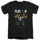 Platoon Slim Fit V-Neck Shirt Graphic Black T-Shirt