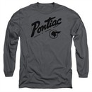 Pontiac Long Sleeve Shirt Division Of GM Charcoal Tee T-Shirt