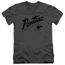 Pontiac Slim Fit V-Neck Shirt Division Of GM Charcoal T-Shirt