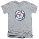 Pontiac Slim Fit V-Neck Shirt Vintage Service Sports Grey T-Shirt
