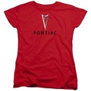 Pontiac Womens Shirt Modern Logo Red T-Shirt