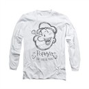 Popeye Premium Shirt Sketch Portrait Long Sleeve White Tee T-Shirt