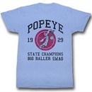 Popeye Shirt Big Baller Swing Adult Light Blue T-Shirt Tee