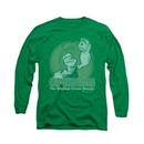 Popeye Shirt Green Energy Long Sleeve Kelly Green Tee T-Shirt