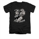 Popeye Shirt Gun Show Slim Fit V Neck Black Tee T-Shirt
