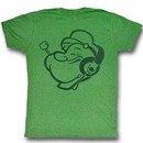 Popeye Shirt Headphones Kelly Green T-Shirt