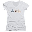 Popeye Shirt Juniors V Neck Emoji White Tee T-Shirt