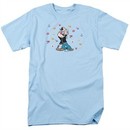 Popeye Shirt Love Icons Adult Light Blue Tee T-Shirt